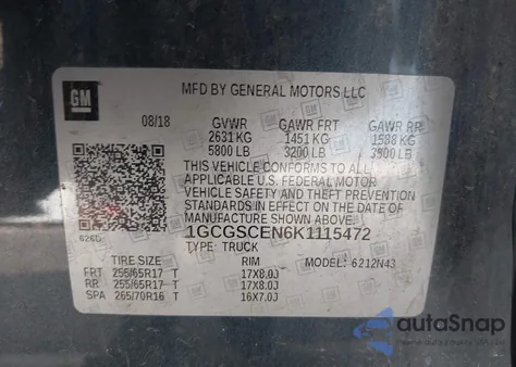 2019 Chevrolet Colorado Lt from USA, damaged, VIN 1GCGSCEN6K1115472